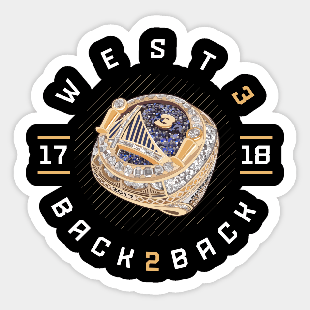 David West 3 Back 2 Back Championship Ring 2017-18 Sticker by teeleoshirts